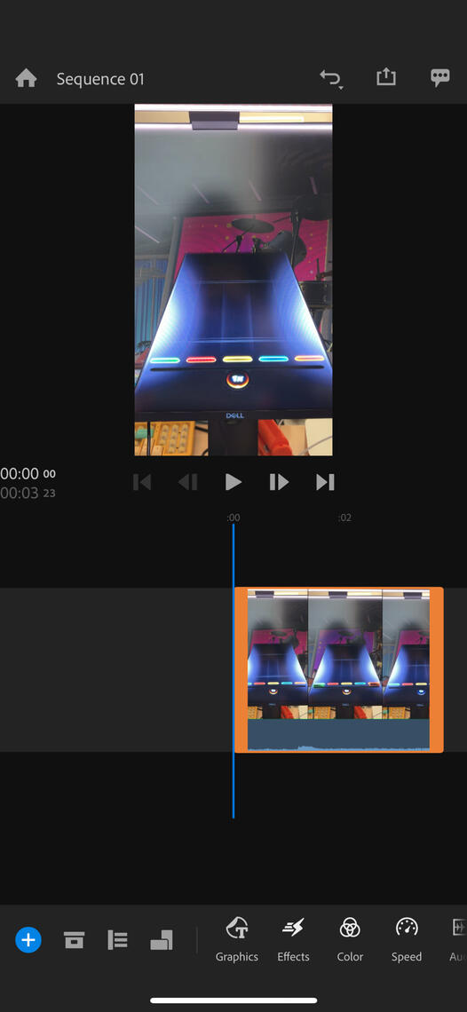 This is the project timeline. Tools at the bottom.